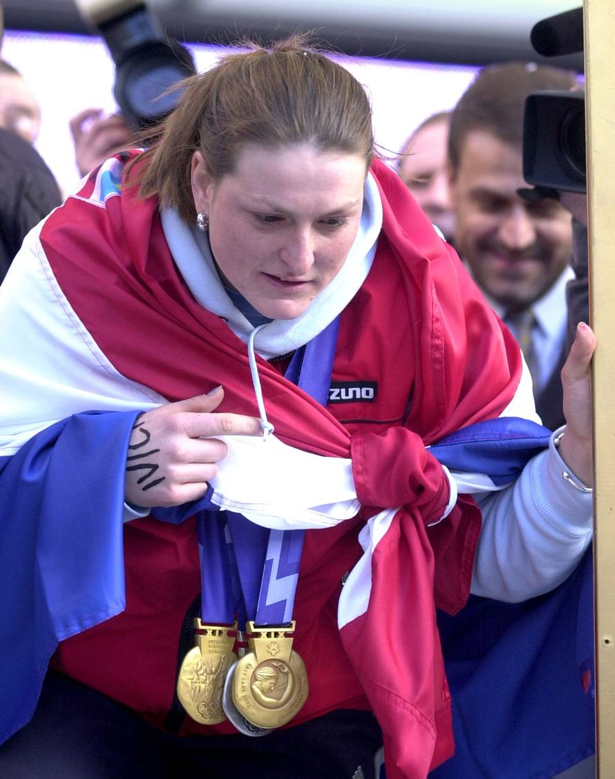 Janica kostelić - doček u Zagrebu 2002.