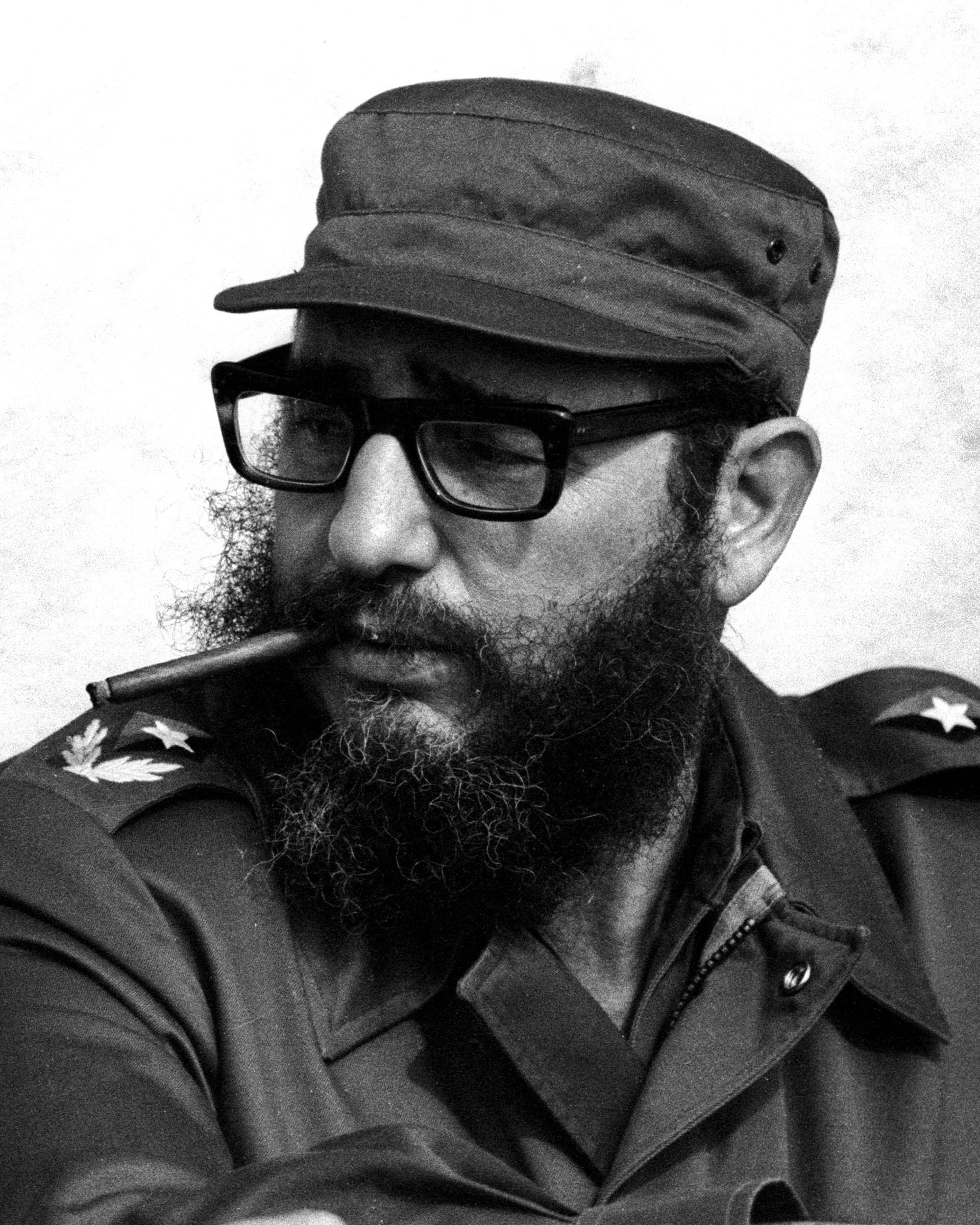 File photo of then Cuban Prime Minister Fidel Castro attending manoeuvres during the 19th anniversary of his and his fellow revolutionaries arrival on the yacht Granma, in Havana