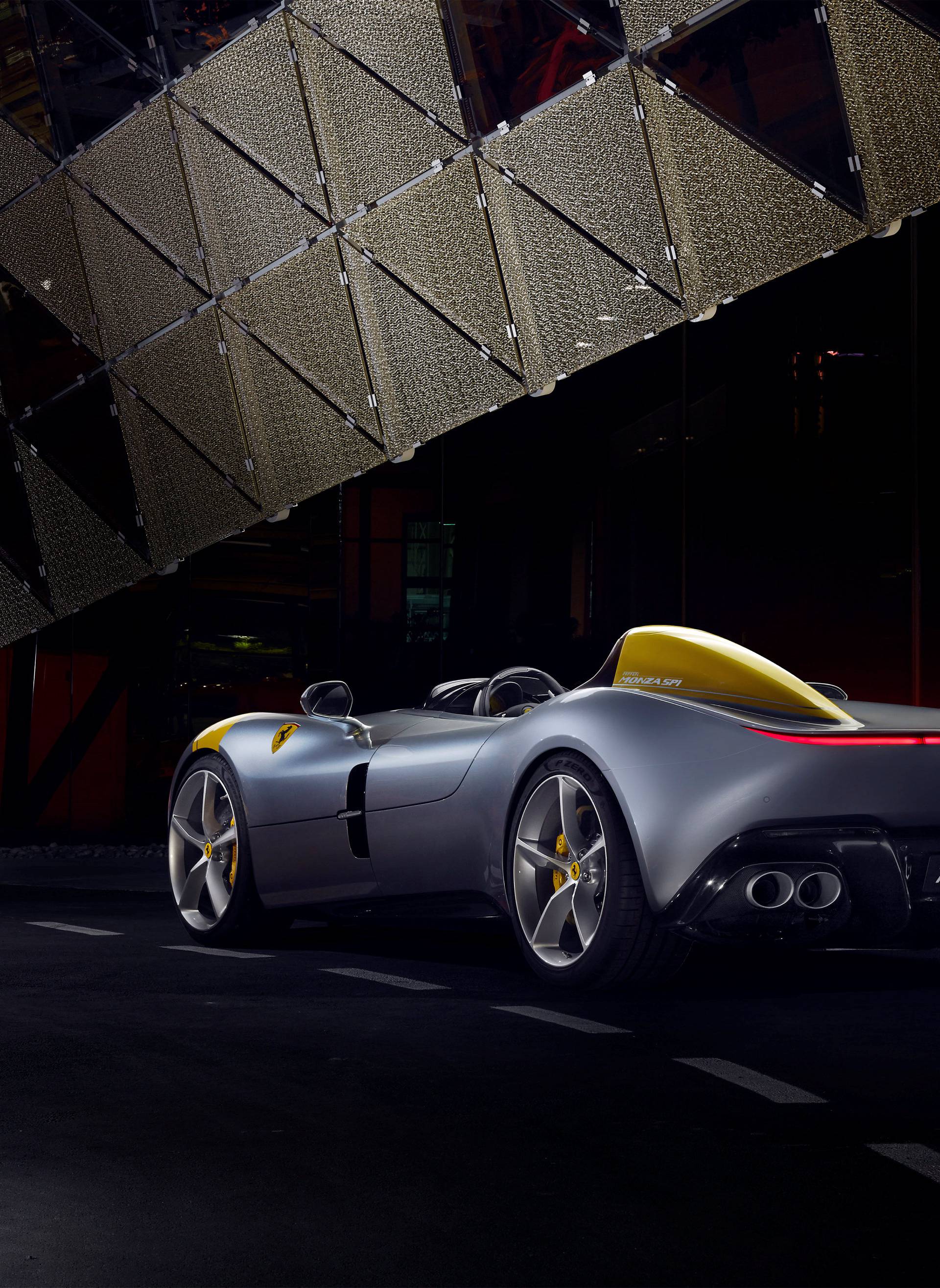 Ferrari's new Monza SP1 is seen in this picture released by Ferrari press office during a meeting in Maranello