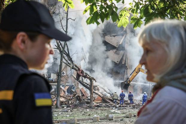 Russian drone and missile strike in Kyiv