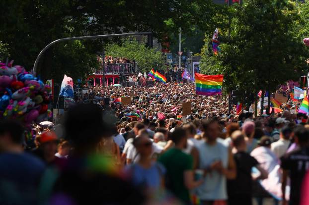 Revellers attend the annual Christopher Street Day (CSD) LGBTQ+ Pride demonstration, in Hamburg