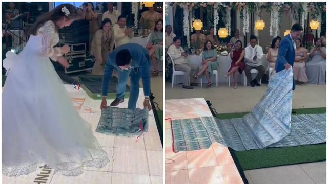 VIDEO Ženi napravio tepih od novčanica kao poklon za vjenčanje: Vrijedi 22.000 eura
