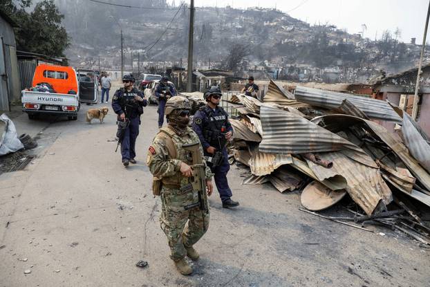 Wildfire burns in Chile
