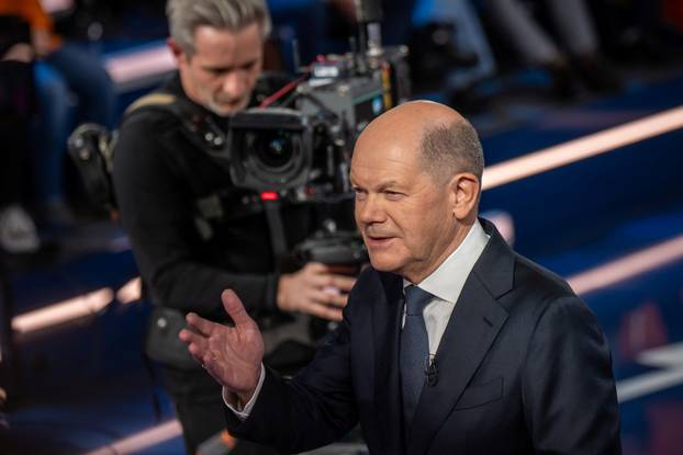 Chancellor Olaf Scholz answers questions in the ZDF programme ‘Klartext’ in Berlin