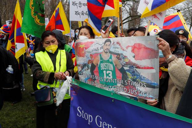 Tibetan communities in Europe protest outside IOC headquarters in Lausanne
