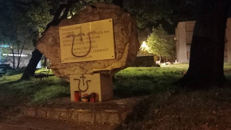 FOTO Novo ustaško divljanje u Splitu. Opet  oskvrnuli spomen-ploču splitskim partizanima...