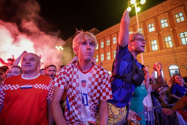 Zagreb: Slavlje navijača nakon hrvatskog pogotka za 1-0