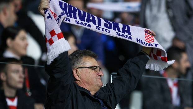 Rijeka: Atmosfera na trbinama tijekom susreta Hrvatske i Farskih otoka u kvalifikacijama za FIFA Svjetsko prvenstvo