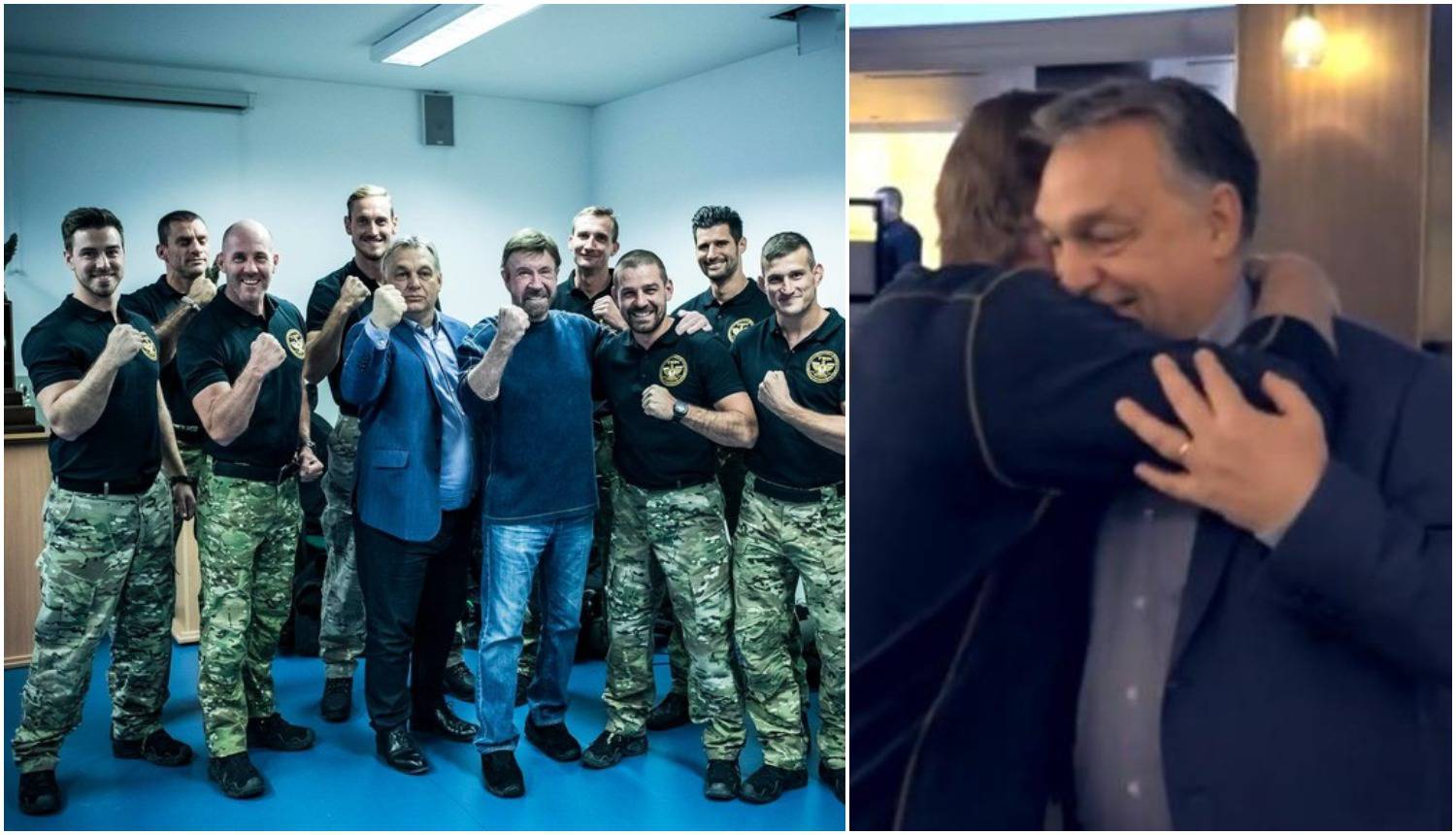 Uzbuđeni Orban je upoznao Chucka Norrisa: Pao i zagrljaj