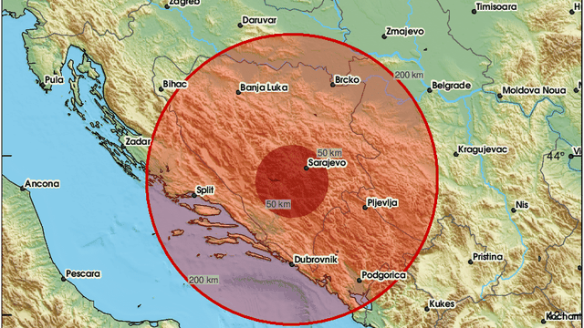 Potres od 4,7 Richtera pogodio BiH, osjetio se na jugu Hrvatske