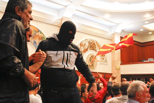 Protesters entered Macedonia