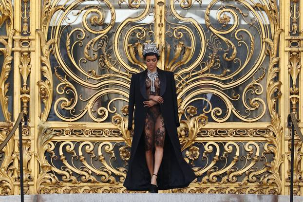 Guests at Schiaparelli Haute Couture Spring/Summer 2026 show in Paris