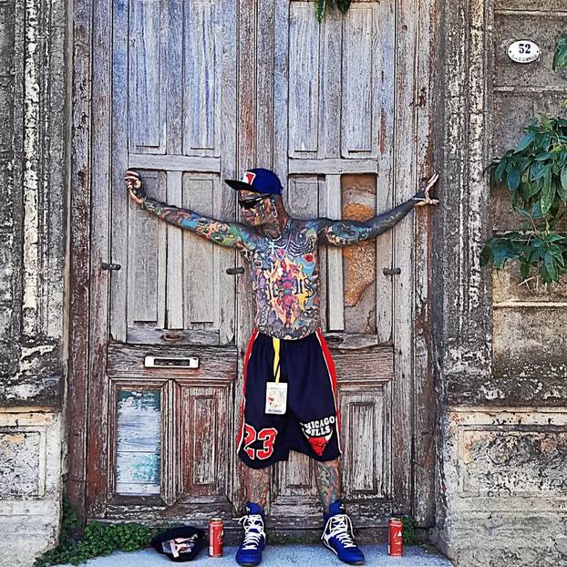 EXCLUSIVE: 'Most modified man in the world' holds TOOTHBRUSH and sunglasses in stretched NOSTRILS after chopping off fingers