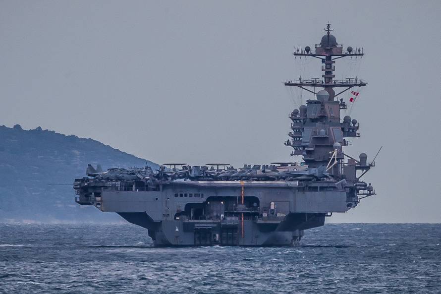 Odlazak nosača zrakoplova USS Gerald Ford iz akvatorija Splita
