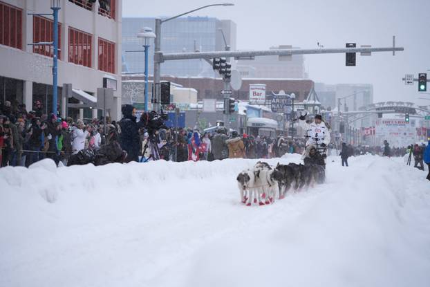 Ceremonial start of the 54th Iditarod Trail Sled Dog Race in Anchorage