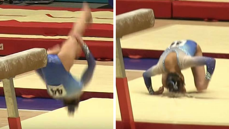 Užasne scene: Gimnastičarka je pala na vrat 'leteći' s grede