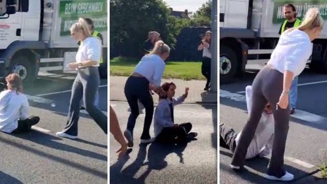 Prosvjednica blokirala promet, Njemica ju je uhvatila za kosu i odvukla s ceste: 'Brutalna je...'