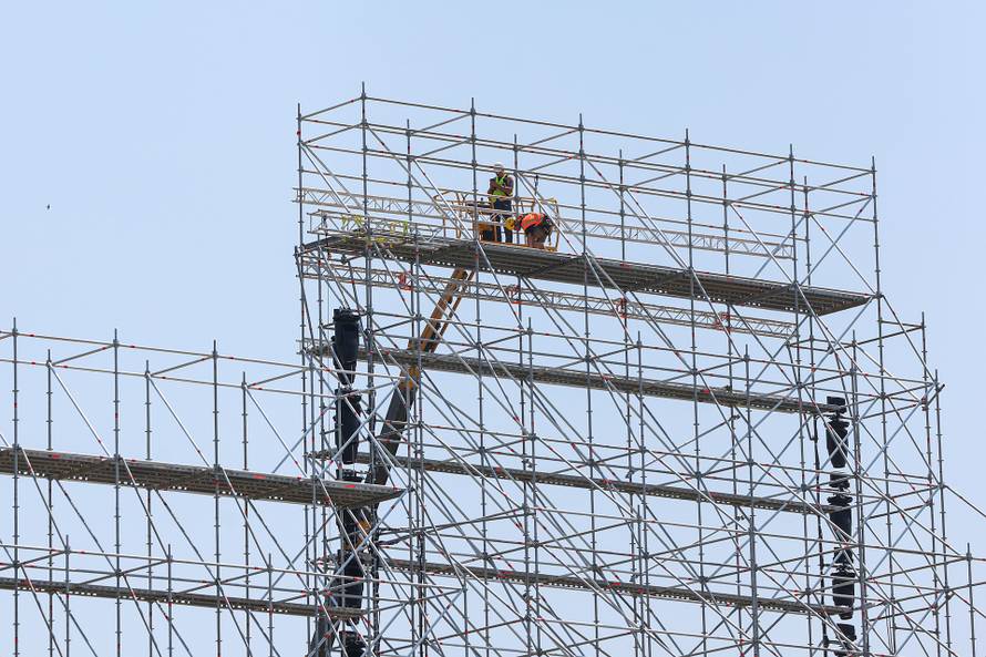 Zagreb: Radovi na izgradnji pozornice za koncert Marka Perkovića Thompsona