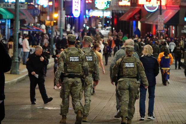 U.S. Army National Guard members and the Memphis Police Department in Memphis