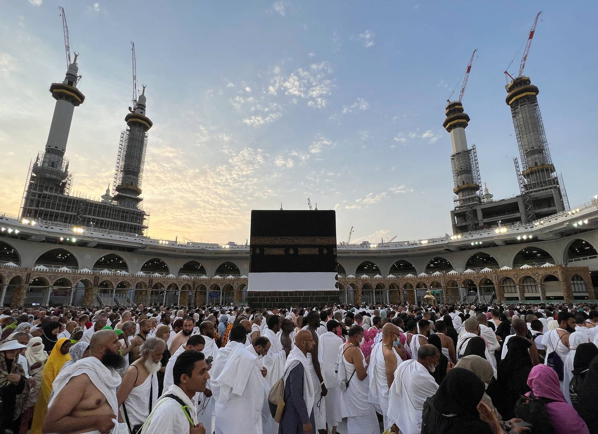 Muslim pilgrims perform the Umrah at the holy Kaaba, in the holy city of Mecca