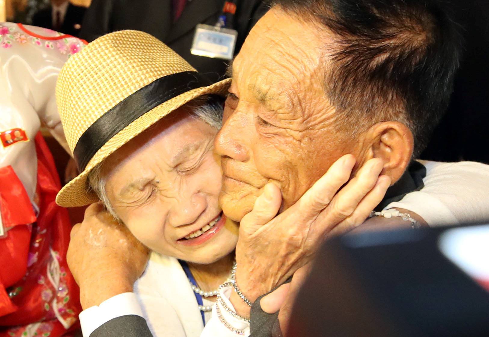 North and South Korean family members meet during a reunion at North Korea's Mount Kumgang resort