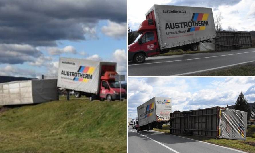 Jaki vjetar prevrnuo kamion i prikolicu kod Novog Sela