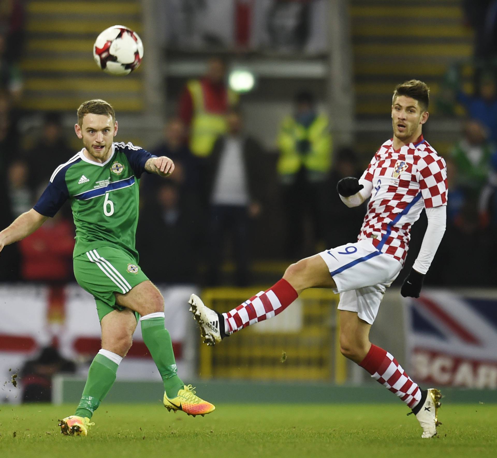 Northern Ireland's Lee Hodson in action with Croatia's Andrej Kramaric