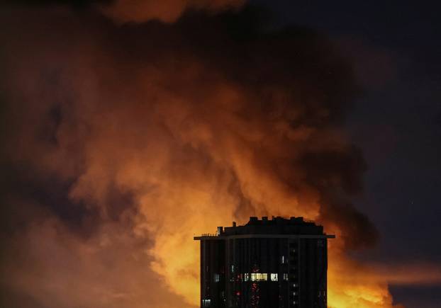 Russian drone and missile strike in Kyiv