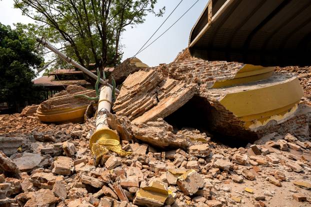 Aftermath of strong earthquake, in Mandalay