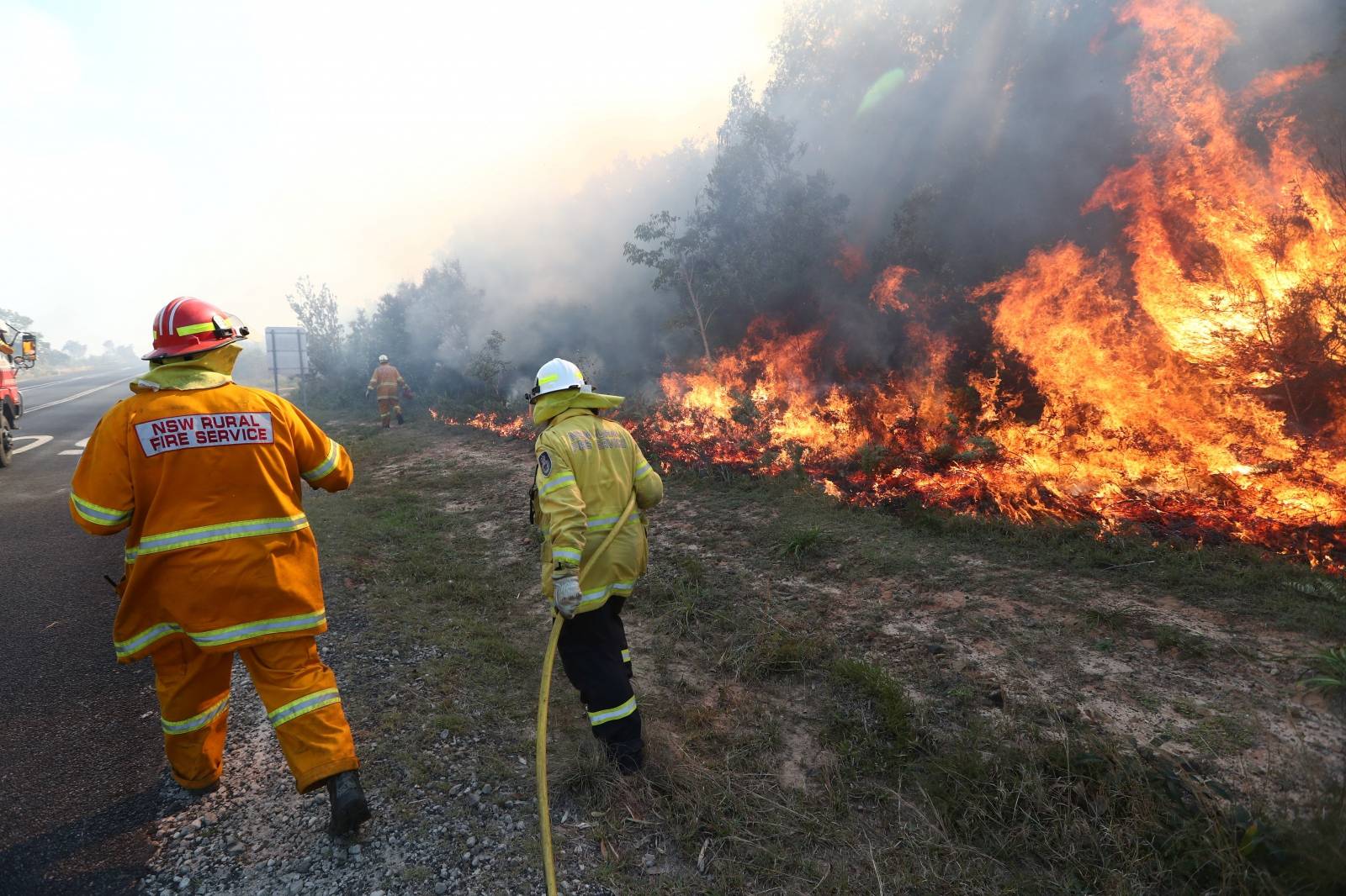 Firefighters battle bushfires in Angourie
