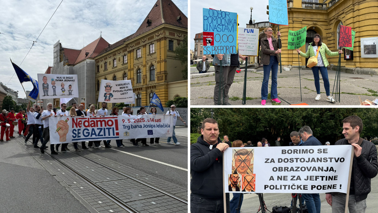 Veliki prosvjed prosvjetara u Zagrebu:  'Nismo tu zbog novca, tu smo da probudimo Hrvatsku'