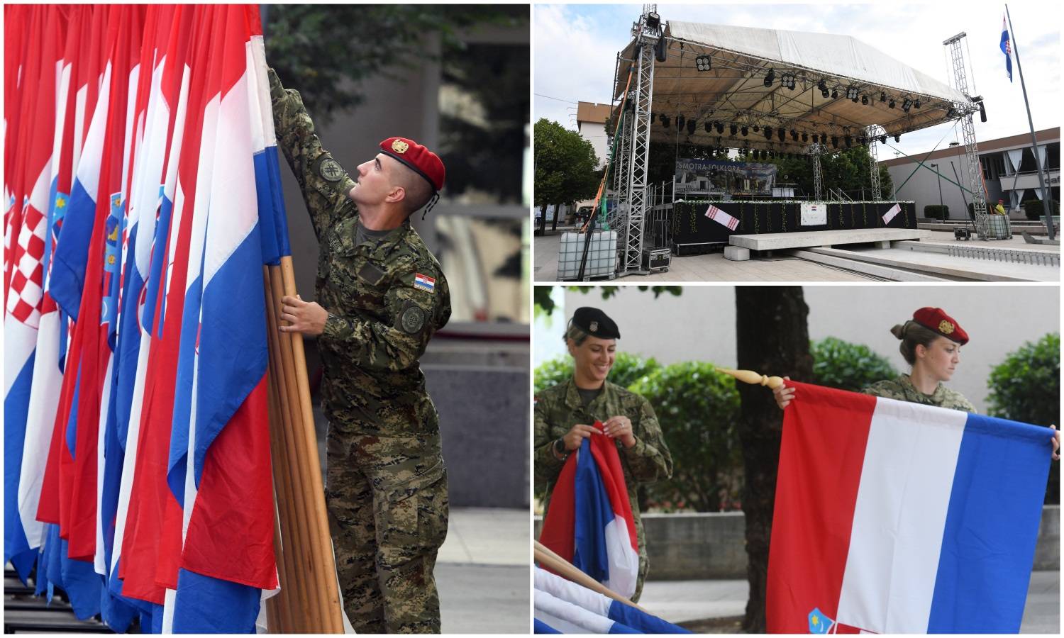 FOTO Vojska od jutra uređuje Knin za proslavu Oluje, zbog nevremena su natkrili i Trg