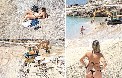 FOTO Ni bageri i mehanizacija nisu smetali kupačima na najpoznatijoj hrvatskoj plaži
