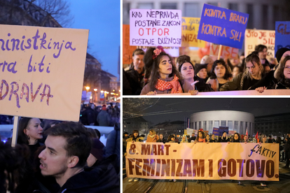 VIDEO Noćni marš za Dan žena diljem Hrvatske, prosvjednice uzvikivale: 'Moli se u crkvi!'