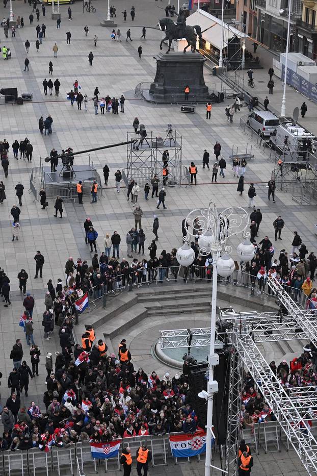 Zagreb: Doček brončanih rukometaša, pogled iz zraka 