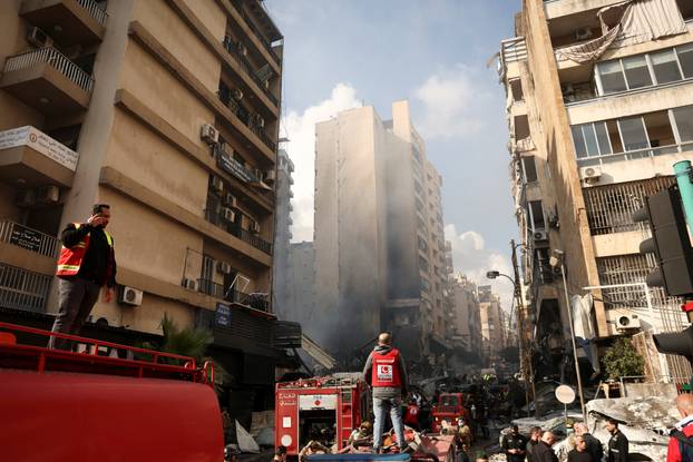 Aftermath of Israeli strike in Al-Mazraa, Beirut