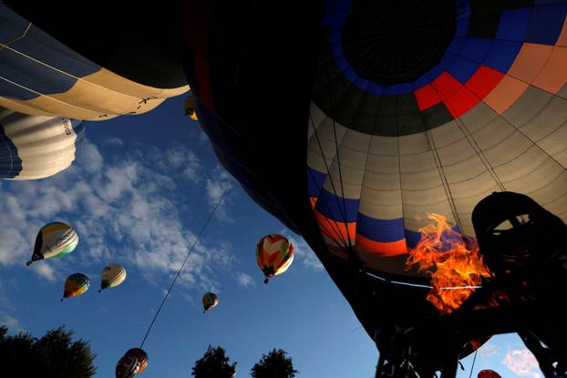Hot air balloon fiesta above Hradec Kralove city