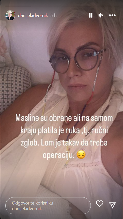 Danijela Dvornik brala masline pa nastradala: Boli, užasno boli