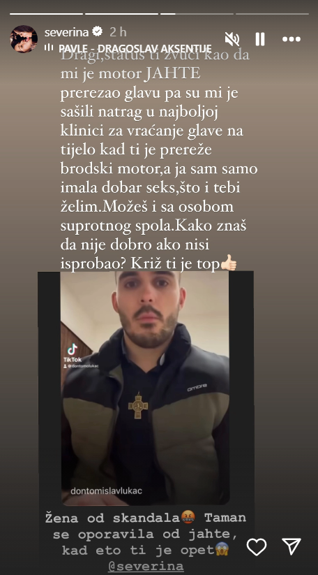 Svećenik opleo po Severini, ona mu odgovorila: 'Ja sam samo imala dobar seks. Želim ti isto'