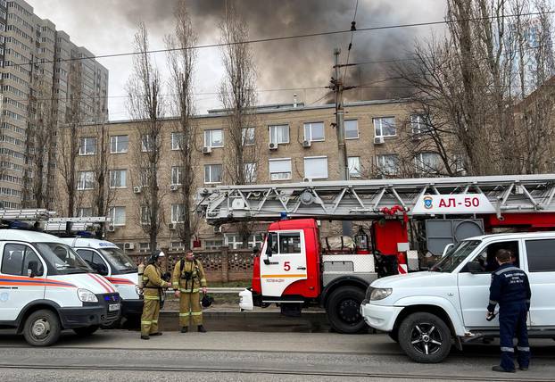 FSB border patrol building on fire in Rostov-on-Don