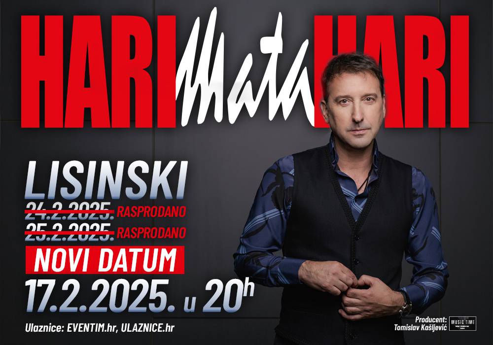 Hari Mata Hari najavio je treći koncert u Lisinskom: 'Vidimo se'