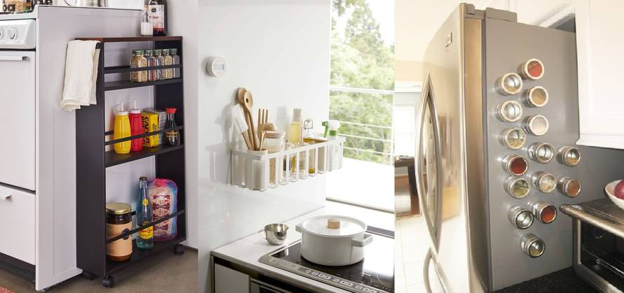 Stvorite ekstra prostor u kuhinji uz police i limenke s magnetima
