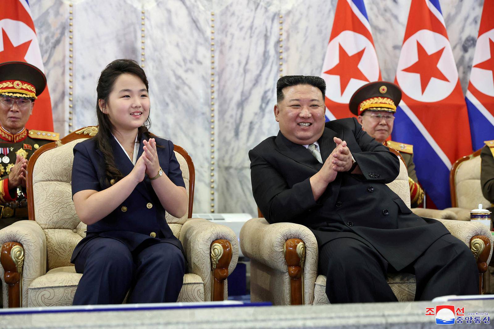 The civil defense military parade commemorating the 75th anniversary of the founding of the Democratic People's Republic of Korea is held in Pyongyang