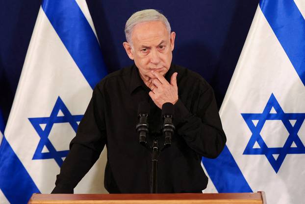 Israeli Prime Minister Netanyahu holds a press conference in Tel Aviv