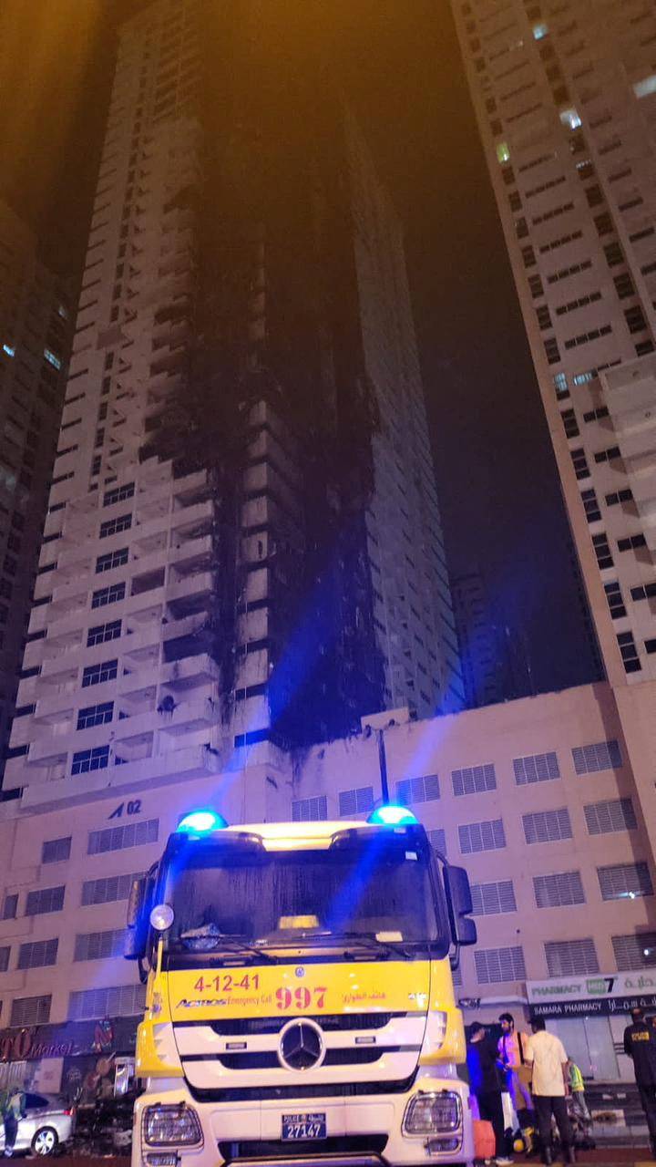 Fire at a residential building in Ajman