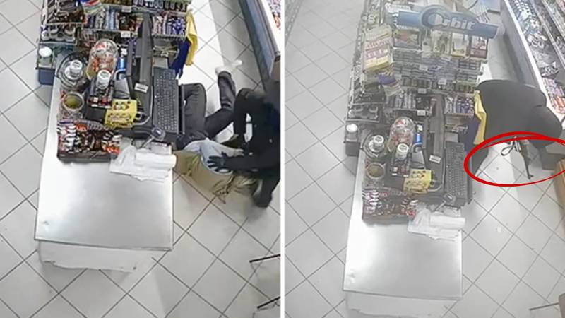 NEVJEROJATNE SCENE U BIH Prodavačica srušila lopova koji je ušao s automatskom puškom