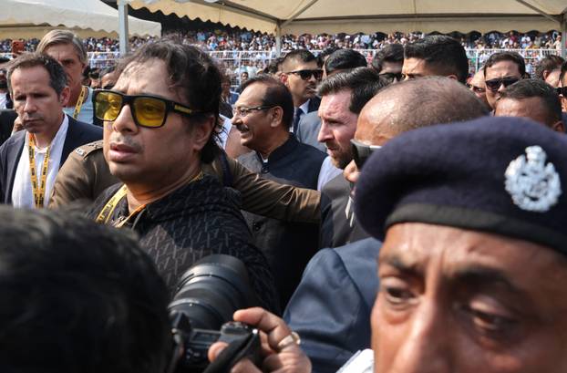 Argentine soccer star Lionel Messi on a whirlwind tour of India