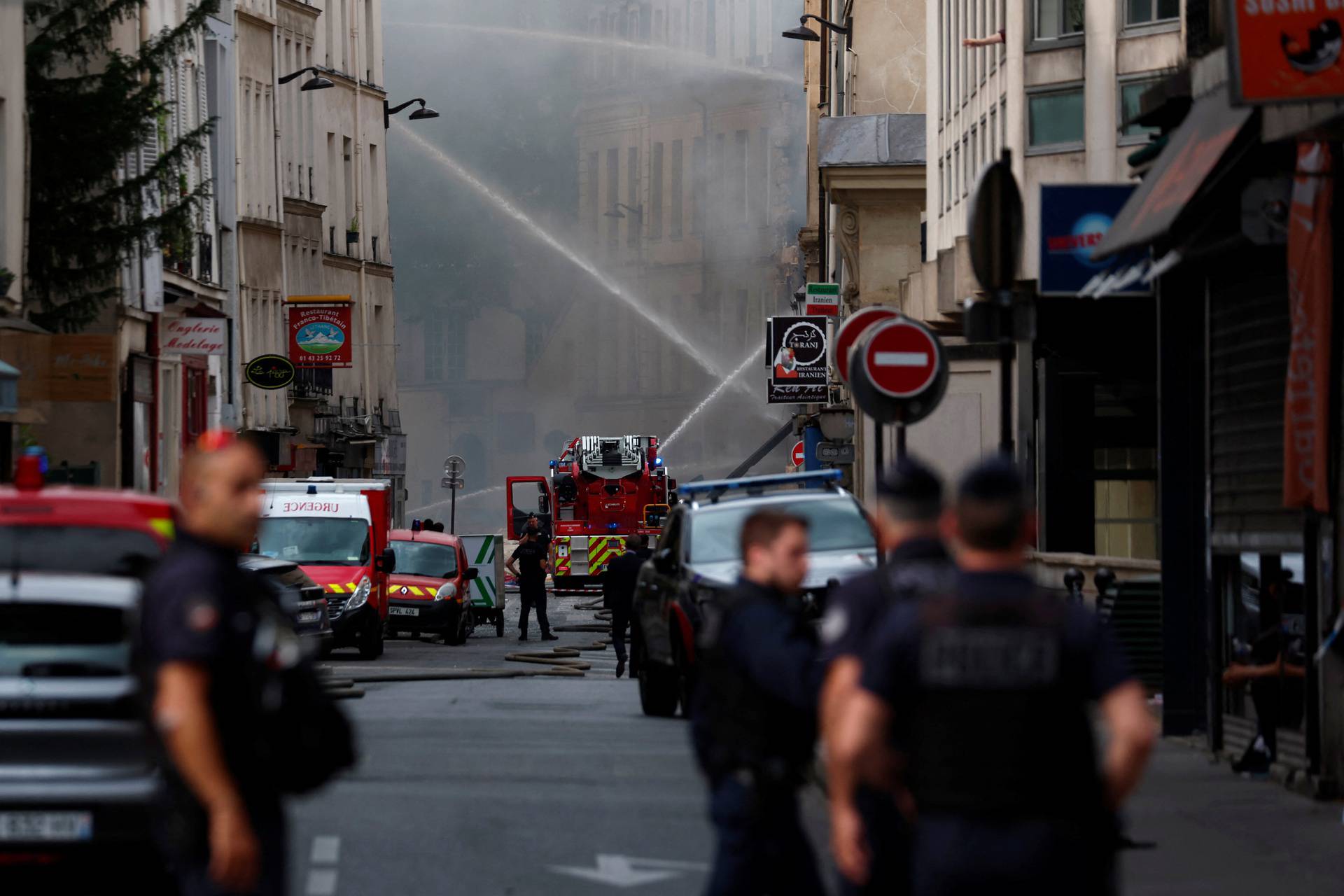 Gas explosion causes fire in central Paris