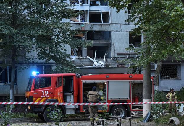 Aftermath of a Russian missile attack in Dnipro