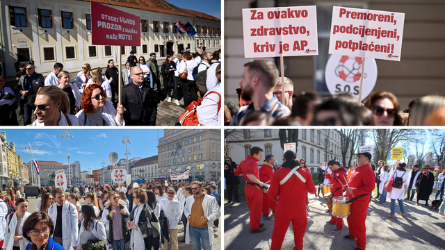 UŽIVO Veliki prosvjed liječnika u Zagrebu: Premijeru Plenkoviću, spasite hrvatsko zdravstvo!